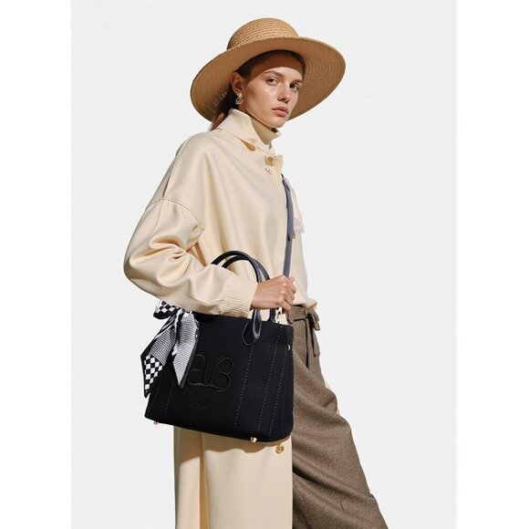 Embroidery Canvas Tote Bag Women Shoulder Crossbody Handheld Purse - Picture 2 of 6